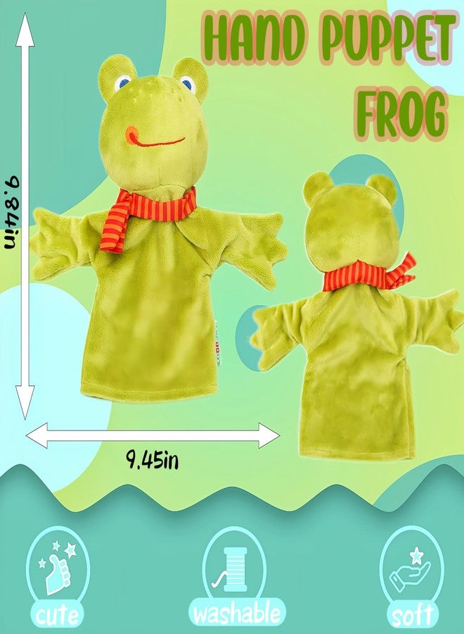 SAURAWAN Frog Plush Hand Puppet Toys, Kawaii Animal Hand Puppets for Kids and Toddlers Ages 3-5 4-8, Funny Frog Plushies, Animal Themed Role Play, Birthday Gift, Prize Box Toys for Kids Classroom - Image 2